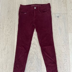 American Eagle Maroon Jeggings Size 2